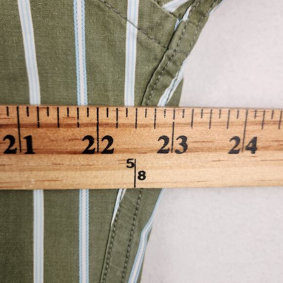 Hollister Men's Cotton Stiped Button Down Shirt SZ XL Green/White EUC - Picture 14 of 16